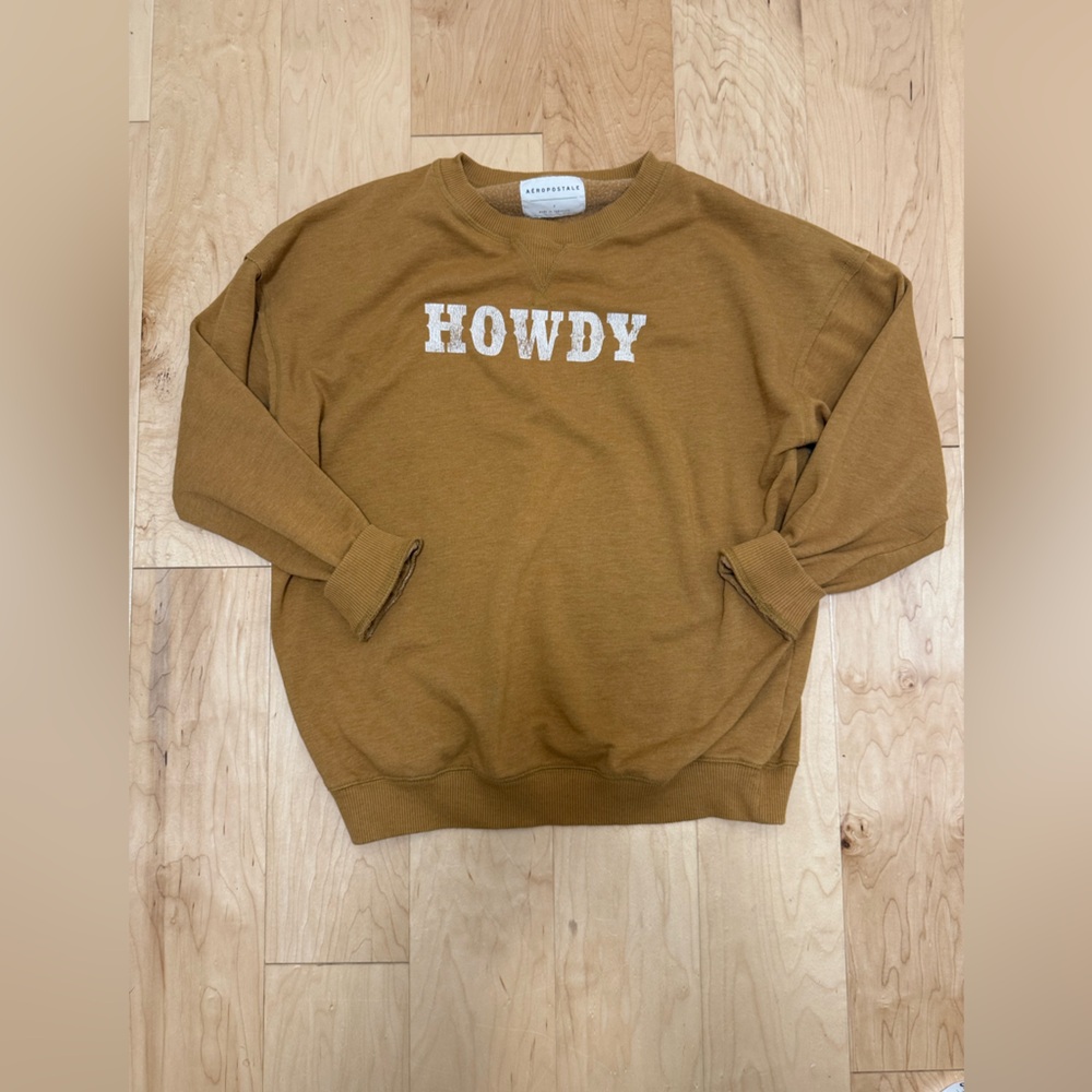 Western cowboy Sweatshirt howdy spell-out size S oversized cozy - Picture 2 of 6